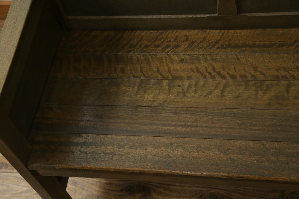 和製アンティーク　使い込まれた風合いが味わい深いチャーチベンチ　(R-068605)