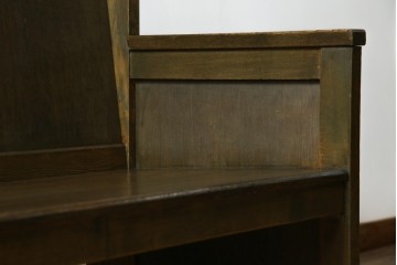 和製アンティーク　使い込まれた風合いが味わい深いチャーチベンチ　(R-068605)