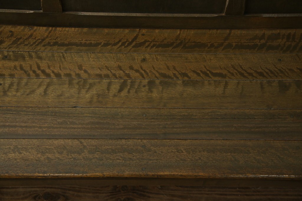 和製アンティーク　使い込まれた風合いが味わい深いチャーチベンチ　(R-068605)