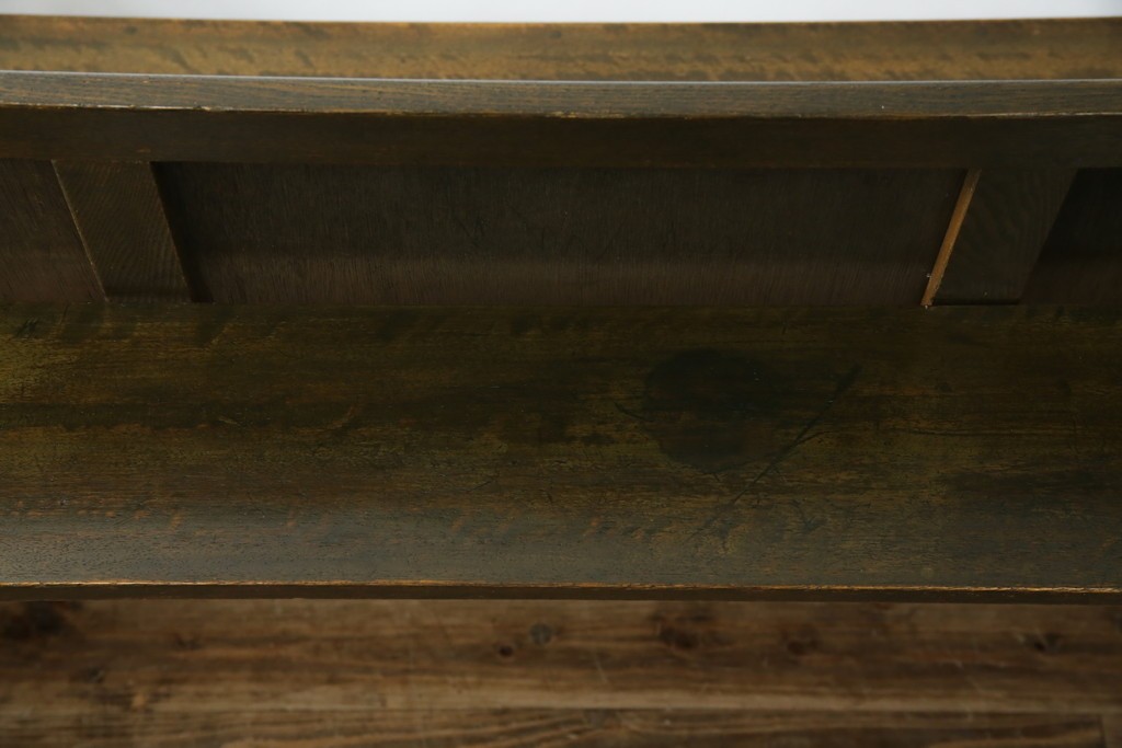 和製アンティーク　使い込まれた風合いが味わい深いチャーチベンチ　(R-068605)