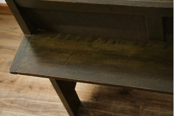 和製アンティーク　使い込まれた風合いが味わい深いチャーチベンチ　(R-068605)