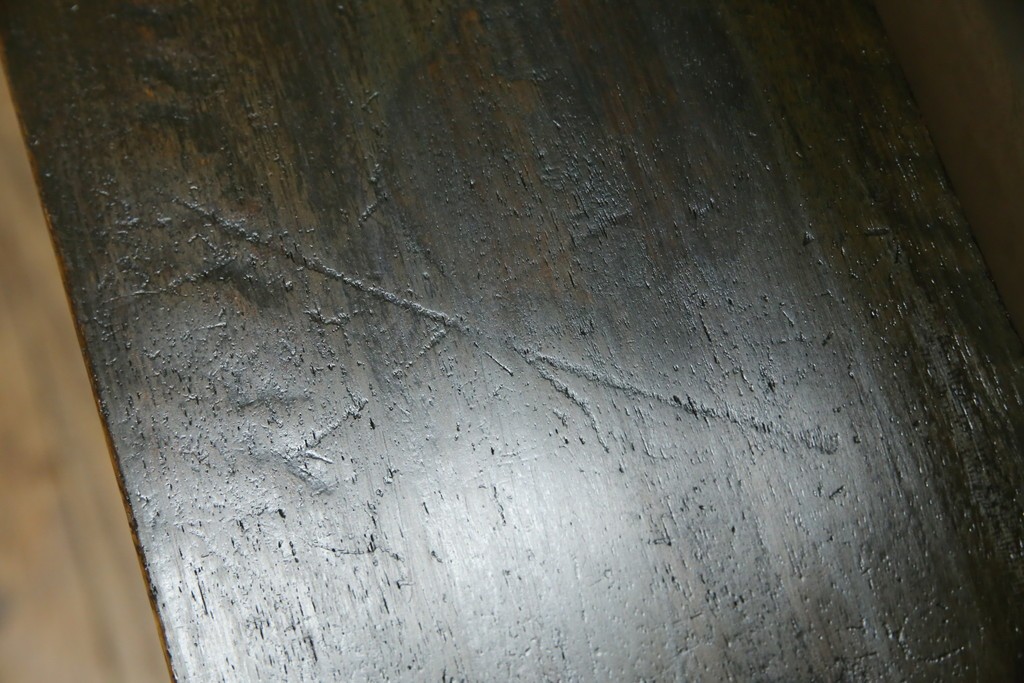 和製アンティーク　使い込まれた風合いが味わい深いチャーチベンチ　(R-068605)