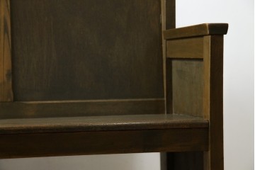 和製アンティーク　使い込まれた風合いが味わい深いチャーチベンチ　(R-068606)