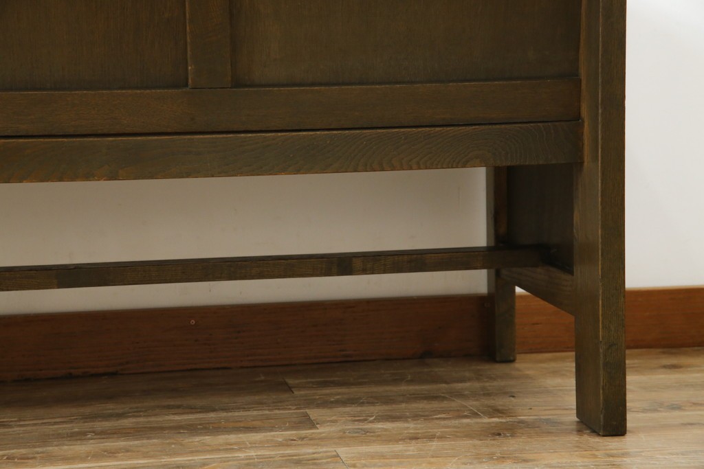 和製アンティーク　使い込まれた風合いが味わい深いチャーチベンチ　(R-068606)