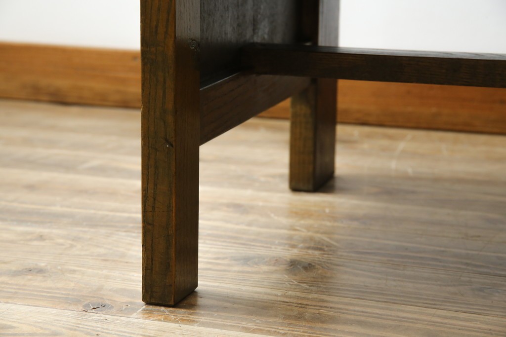 和製アンティーク　使い込まれた風合いが味わい深いチャーチベンチ　(R-068606)