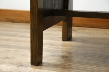 和製アンティーク　使い込まれた風合いが味わい深いチャーチベンチ　(R-068606)