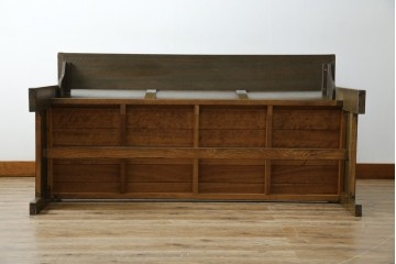 和製アンティーク　使い込まれた風合いが味わい深いチャーチベンチ　(R-068606)