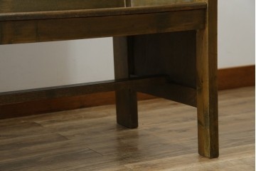 和製アンティーク　使い込まれた風合いが味わい深いチャーチベンチ　(R-068606)