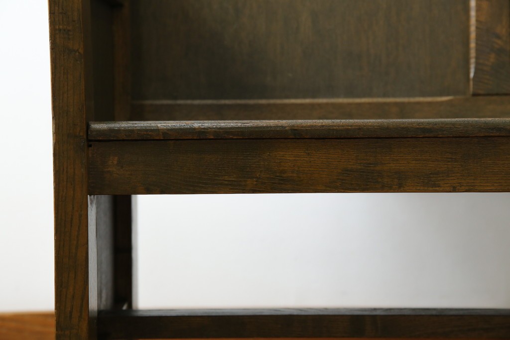 和製アンティーク　使い込まれた風合いが味わい深いチャーチベンチ　(R-068606)