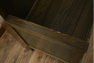 和製アンティーク　使い込まれた風合いが味わい深いチャーチベンチ　(R-068606)