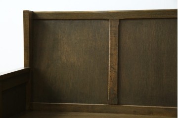 和製アンティーク　使い込まれた風合いが味わい深いチャーチベンチ　(R-068606)