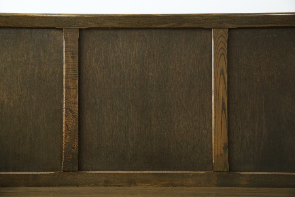 和製アンティーク　使い込まれた風合いが味わい深いチャーチベンチ　(R-068606)