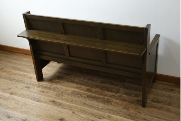 和製アンティーク　使い込まれた風合いが味わい深いチャーチベンチ　(R-068606)