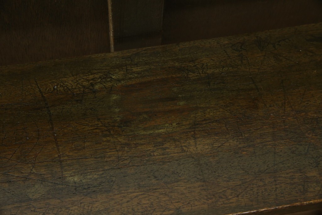 和製アンティーク　使い込まれた風合いが味わい深いチャーチベンチ　(R-068606)