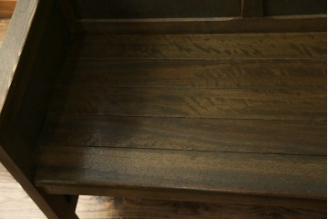 和製アンティーク　使い込まれた風合いが味わい深いチャーチベンチ　(R-068606)