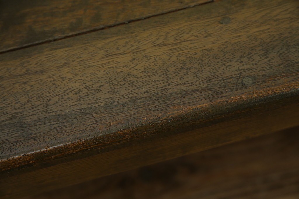 和製アンティーク　使い込まれた風合いが味わい深いチャーチベンチ　(R-068606)