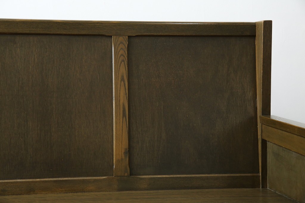 和製アンティーク　使い込まれた風合いが味わい深いチャーチベンチ　(R-068606)