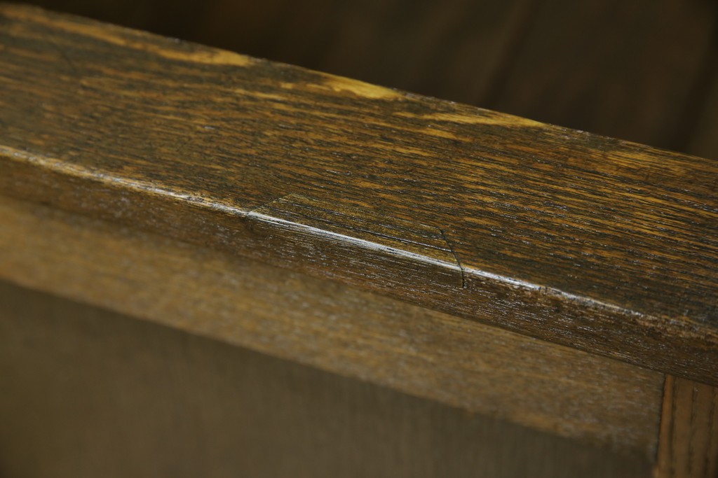 和製アンティーク　使い込まれた風合いが味わい深いチャーチベンチ　(R-068606)