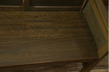 和製アンティーク　使い込まれた風合いが味わい深いチャーチベンチ　(R-068606)