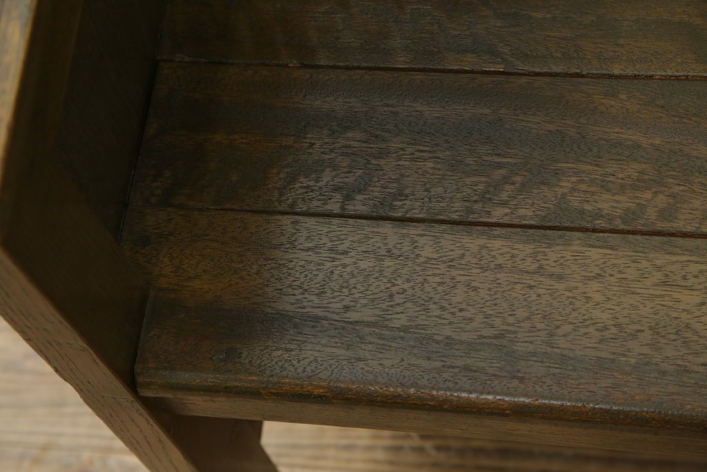 和製アンティーク　使い込まれた風合いが味わい深いチャーチベンチ　(R-068606)