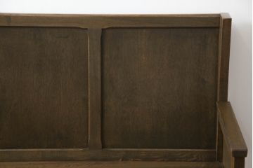 和製アンティーク　使い込まれた風合いが味わい深いチャーチベンチ(長椅子、木製ベンチ、ベンチ)(R-068608)