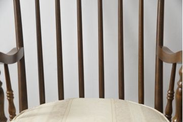 和製ビンテージ　柏木工(かしわ木工)　ゆったりとしたくつろぎの時間におすすめなロッキングチェア(アームチェア、板座チェア、揺り椅子、いす、イス、ヴィンテージ)(R-068617)