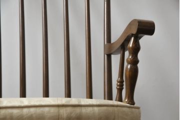 和製ビンテージ　柏木工(かしわ木工)　ゆったりとしたくつろぎの時間におすすめなロッキングチェア(アームチェア、板座チェア、揺り椅子、いす、イス、ヴィンテージ)(R-068617)