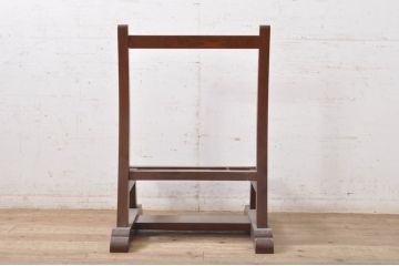 和製アンティーク　シンプルなデザインの彫刻入り鏡台(飾り台)(R-068625)