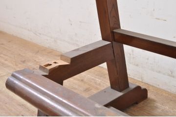 和製アンティーク　シンプルなデザインの彫刻入り鏡台(飾り台)(R-068625)