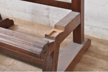 和製アンティーク　シンプルなデザインの彫刻入り鏡台(飾り台)(R-068625)