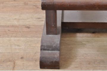 和製アンティーク　シンプルなデザインの彫刻入り鏡台(飾り台)(R-068625)