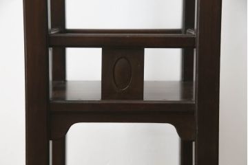 和製アンティーク　古い洋館で使われていた大正ロマンの雰囲気漂うカバ材のサイドテーブル(花台、飾り台、エンドテーブル、ナイトテーブル)(R-068634)