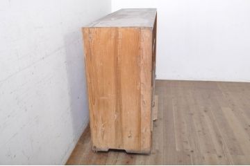 和製ビンテージ　昭和レトロな佇まいが魅力的な収納棚(サイドボード、サイドキャビネット、戸棚、食器棚、飾り棚、ガラスケース、店舗什器、本箱、ブックケース、引き出し、ヴィンテージ)(R-068639)