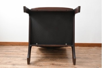 和製ビンテージ　CONDE HOUSE(カンディハウス)　Hock(ホック)　落ち着いた寛ぎの空間づくりにおすすめな1人掛けレザーソファとオットマンのセット　(R-068643)