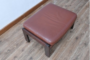 和製ビンテージ　CONDE HOUSE(カンディハウス)　Hock(ホック)　落ち着いた寛ぎの空間づくりにおすすめな1人掛けレザーソファとオットマンのセット　(R-068643)