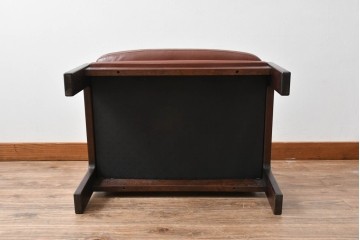 和製ビンテージ　CONDE HOUSE(カンディハウス)　Hock(ホック)　落ち着いた寛ぎの空間づくりにおすすめな1人掛けレザーソファとオットマンのセット　(R-068643)