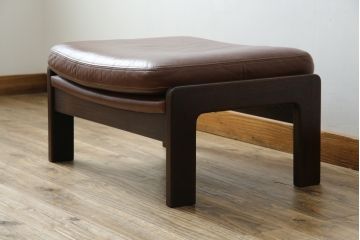 和製ビンテージ　CONDE HOUSE(カンディハウス)　Hock(ホック)　落ち着いた寛ぎの空間づくりにおすすめなオットマン(フットスツール、椅子、イス、ヴィンテージ)(R-068644)