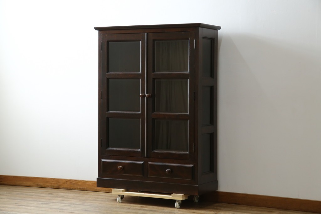 和製ヴィンテージ　松本民芸家具　深い色味が魅力的な小振りのブックケース　定価約37万円　(R-068650)