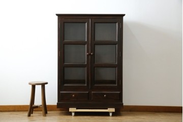 和製ヴィンテージ　松本民芸家具　深い色味が魅力的な小振りのブックケース　定価約37万円　(R-068650)