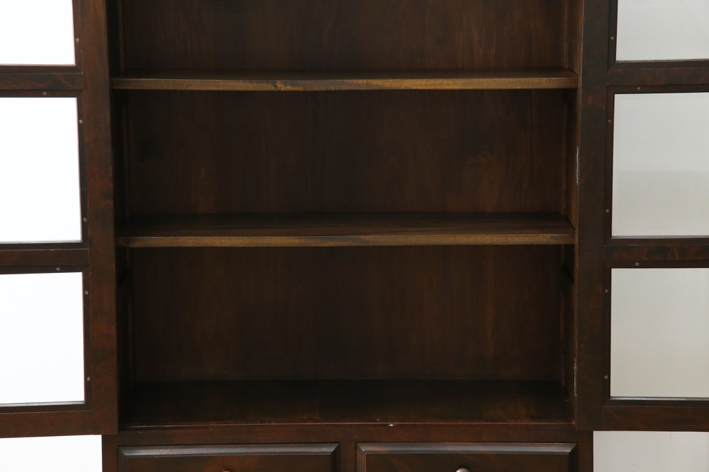 和製ヴィンテージ　松本民芸家具　深い色味が魅力的な小振りのブックケース　定価約37万円　(R-068650)