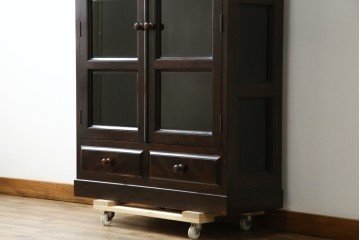 和製ヴィンテージ　松本民芸家具　深い色味が魅力的な小振りのブックケース　定価約37万円　(R-068650)