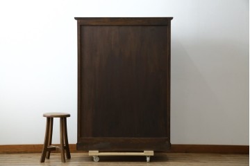 和製ヴィンテージ　松本民芸家具　深い色味が魅力的な小振りのブックケース　定価約37万円　(R-068650)