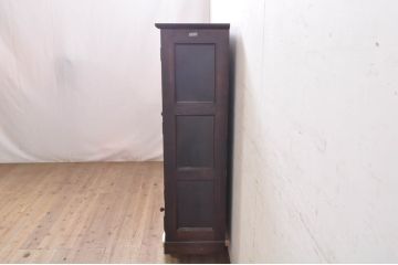 和製ビンテージ　松本民芸家具　深い色味が魅力的な小振りのブックケース(本箱、本棚、飾り棚、食器棚、収納棚、戸棚、キャビネット、ヴィンテージ)(定価約37万円)(R-068650)