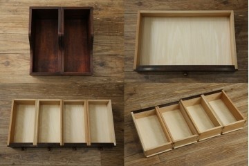 和製ヴィンテージ　希少モデル　松本民芸家具　深みのある色合いで落ち着いた雰囲気溢れる三面鏡付きドレッサー　(R-068653)