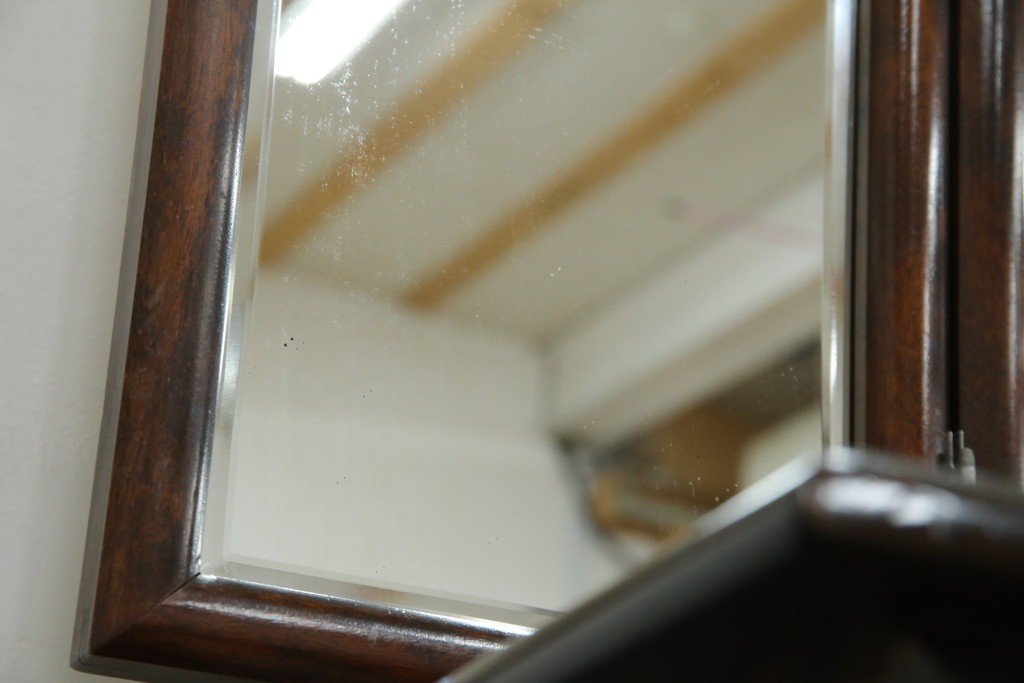 和製ヴィンテージ　希少モデル　松本民芸家具　深みのある色合いで落ち着いた雰囲気溢れる三面鏡付きドレッサー　(R-068653)