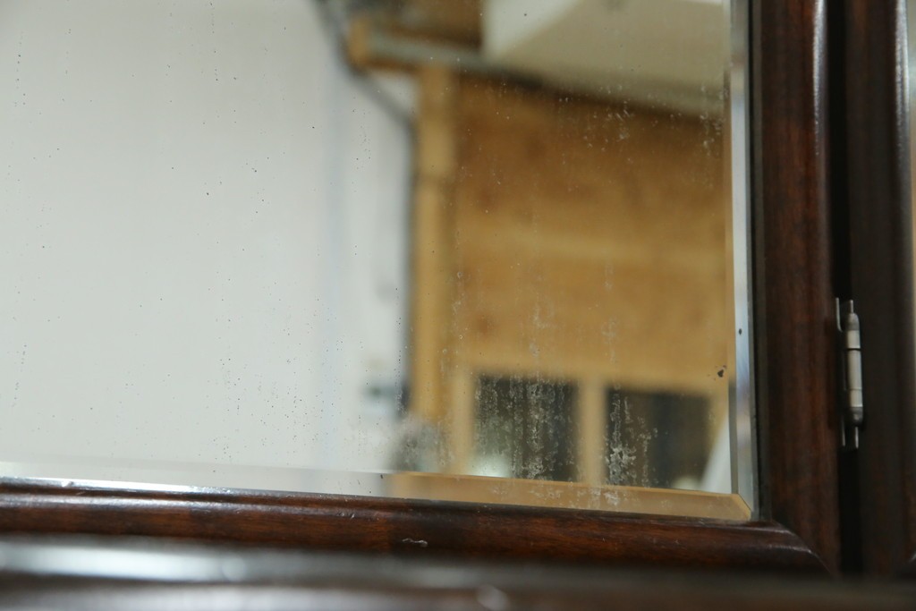 和製ヴィンテージ　希少モデル　松本民芸家具　深みのある色合いで落ち着いた雰囲気溢れる三面鏡付きドレッサー　(R-068653)