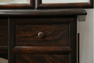 和製ヴィンテージ　希少モデル　松本民芸家具　深みのある色合いで落ち着いた雰囲気溢れる三面鏡付きドレッサー　(R-068653)