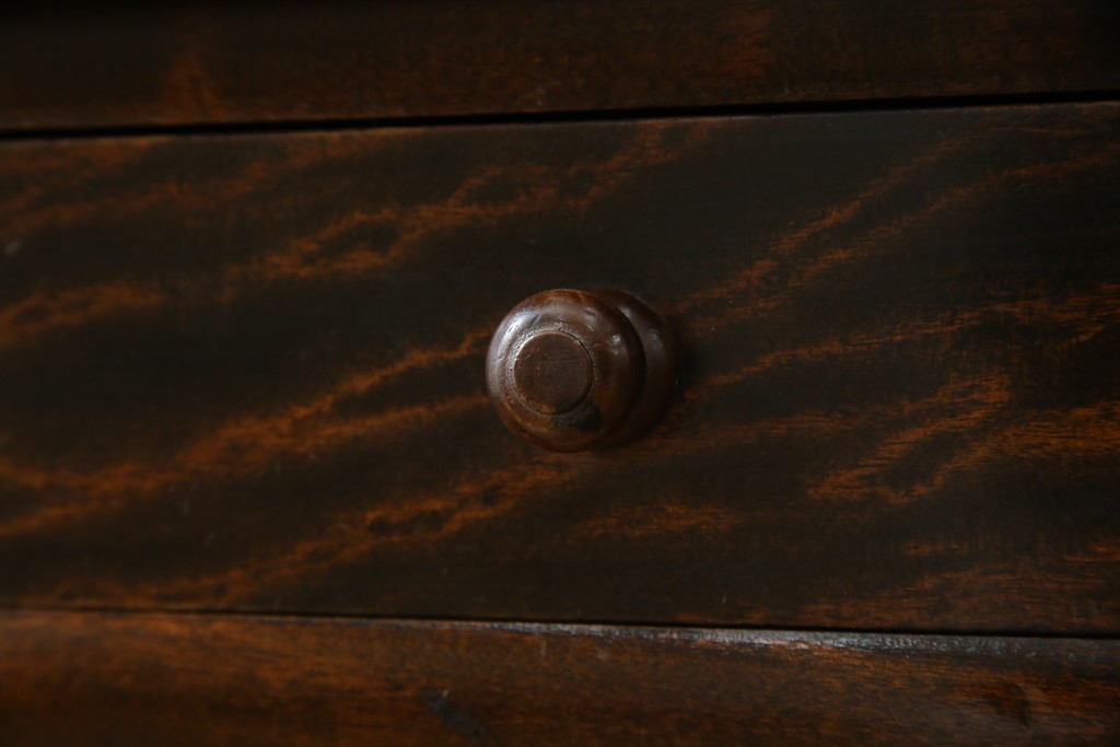 和製ヴィンテージ　希少モデル　松本民芸家具　深みのある色合いで落ち着いた雰囲気溢れる三面鏡付きドレッサー　(R-068653)