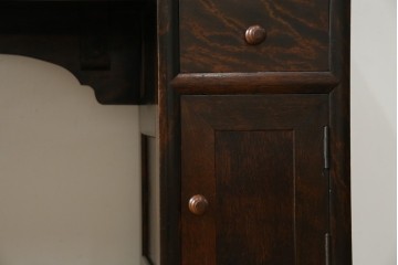 和製ヴィンテージ　希少モデル　松本民芸家具　深みのある色合いで落ち着いた雰囲気溢れる三面鏡付きドレッサー　(R-068653)