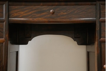 和製ヴィンテージ　希少モデル　松本民芸家具　深みのある色合いで落ち着いた雰囲気溢れる三面鏡付きドレッサー　(R-068653)